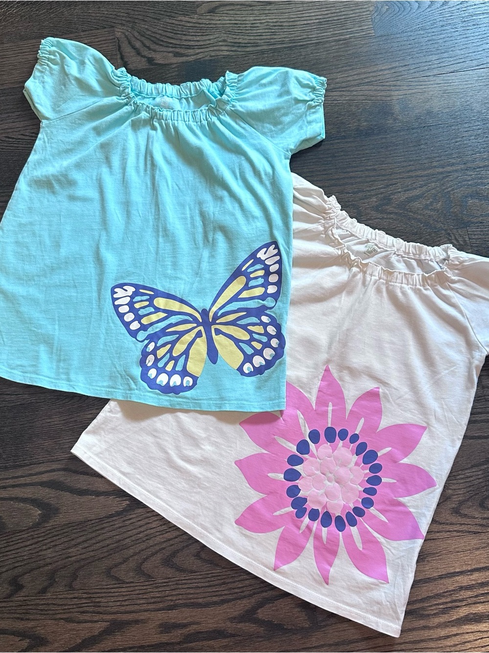 Garnet Hill Girls Set of 2 Cotton Tops Butterfly & Floral  Size L / 10 Years
